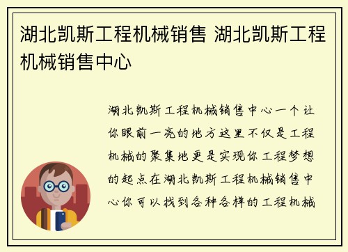 湖北凯斯工程机械销售 湖北凯斯工程机械销售中心